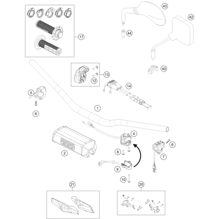GUIDON, ARMATURES HUSQVARNA...